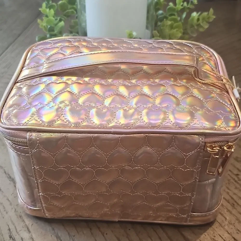 Iridescent travel makeup bag set NWT